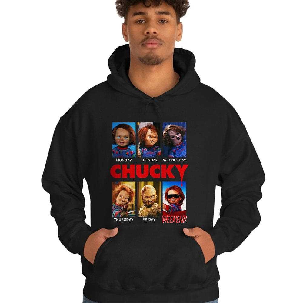 Monday – Weekend Chucky Daily Moods T-shirt Monday – Weekend Chucky Daily Moods T-shirt