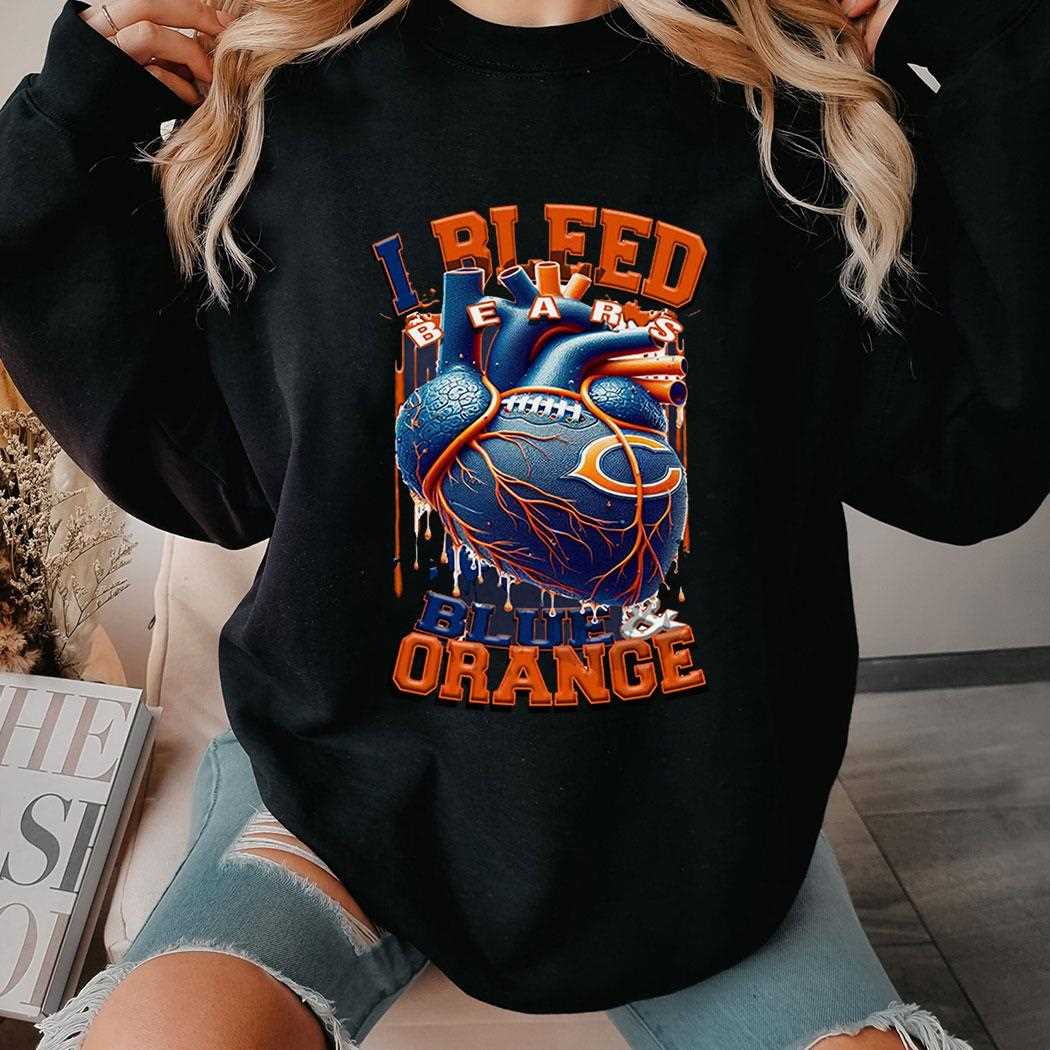Chicago Bears I Bleed Blue And Orange Heart Chicago Bears I Bleed Blue And Orange Heart