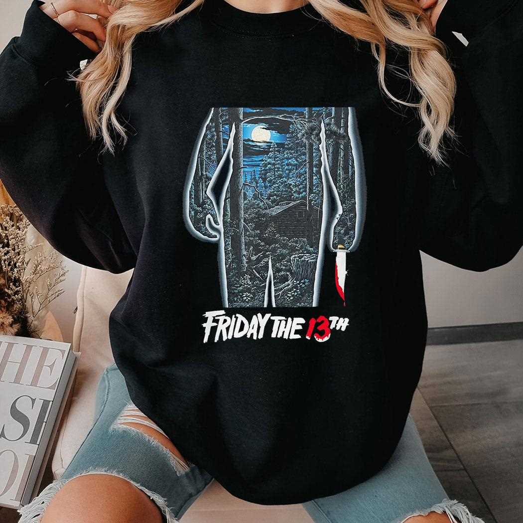 Friday The 13th Cabin In The Woods Knife Outline T-shirt Friday The 13th Cabin In The Woods Knife Outline T-shirt