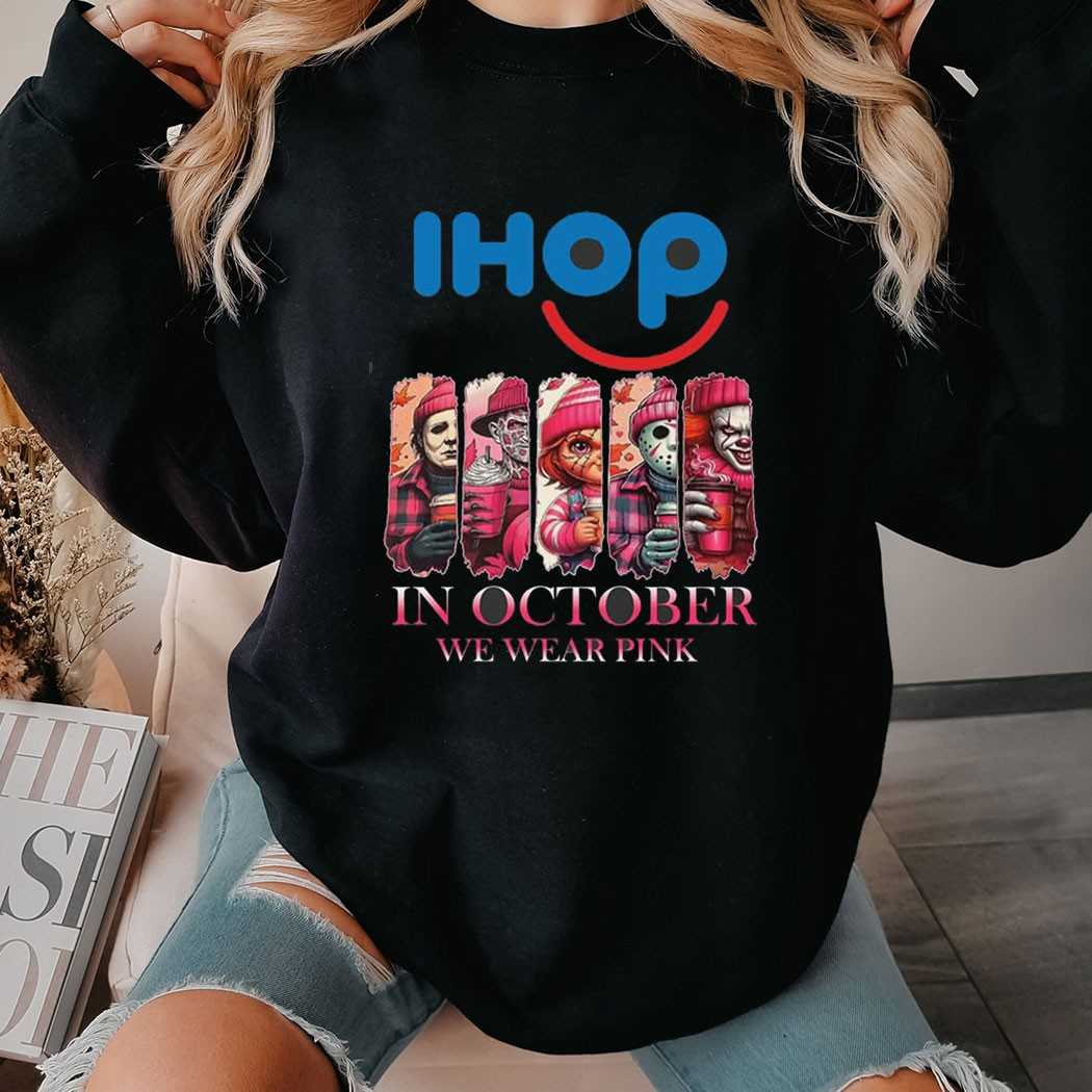 Ihop Horror Characters In October We Wear Pink Tee Ihop Horror Characters In October We Wear Pink Tee