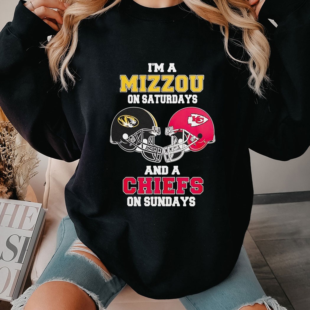 Im A Mizzou Tigers On Saturdays And A Kansas City Chiefs On Sunday Helmet Shirt Im A Mizzou Tigers On Saturdays And A Kansas City Chiefs On Sunday Helmet Shirt