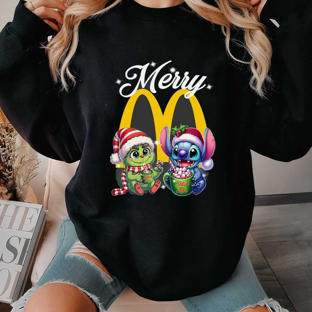 Merry Grinch And Stitch Mcdonald’s Christmas T-shirt Merry Grinch And Stitch Mcdonald’s Christmas T-shirt