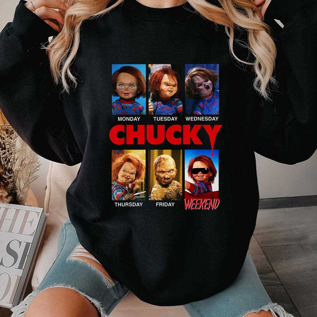 Monday – Weekend Chucky Daily Moods T-shirt Monday – Weekend Chucky Daily Moods T-shirt