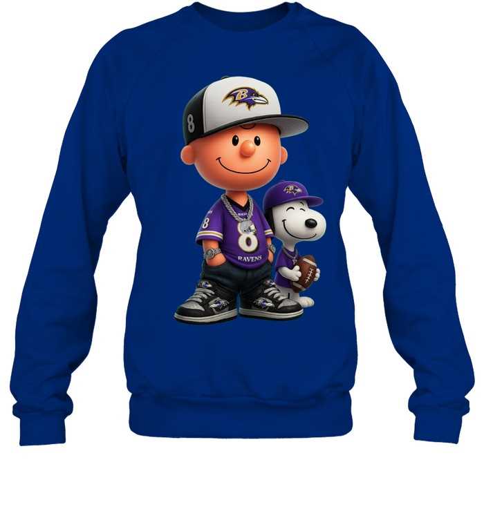 Baltimore Ravens Charlie Brown And Snoopy Shirt Baltimore Ravens Charlie Brown And Snoopy Shirt