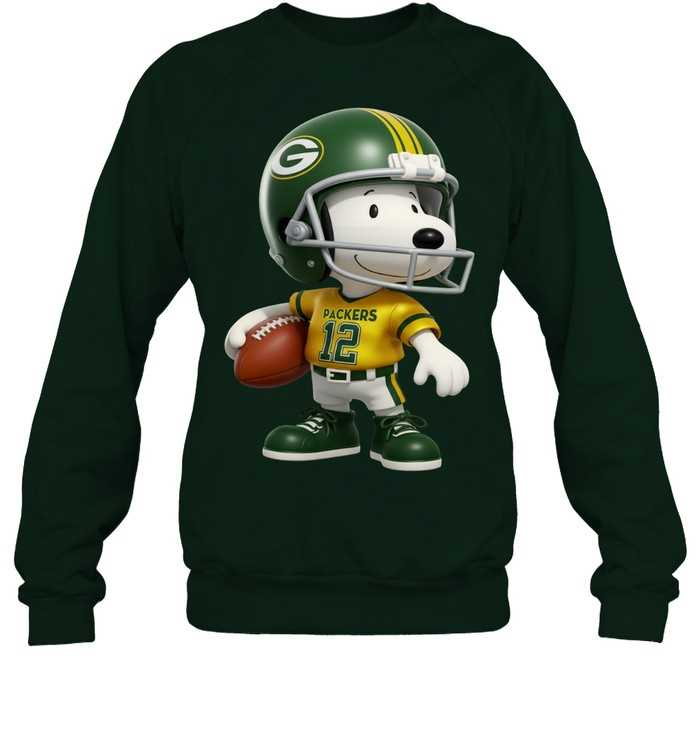 Green Bay Packers Snoopy Football Sweatshirt Green Bay Packers Snoopy Football Sweatshirt