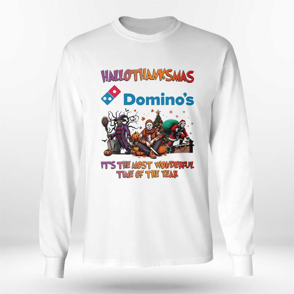 Hallothanksmas Horror Crew Domino’s It’s The Most Wonderful Time Of The Year Tee Hallothanksmas Horror Crew Domino’s It’s The Most Wonderful Time Of The Year Tee