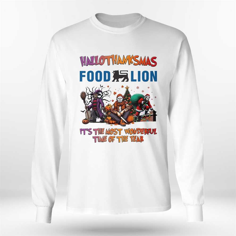 Hallothanksmas Horror Crew Food Lion It’s The Most Wonderful Time Of The Year Tee Hallothanksmas Horror Crew Food Lion It’s The Most Wonderful Time Of The Year Tee