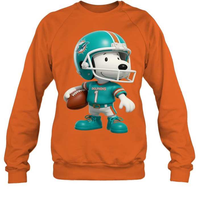 Miami Dolphins Snoopy Football Sweatshirt Miami Dolphins Snoopy Football Sweatshirt