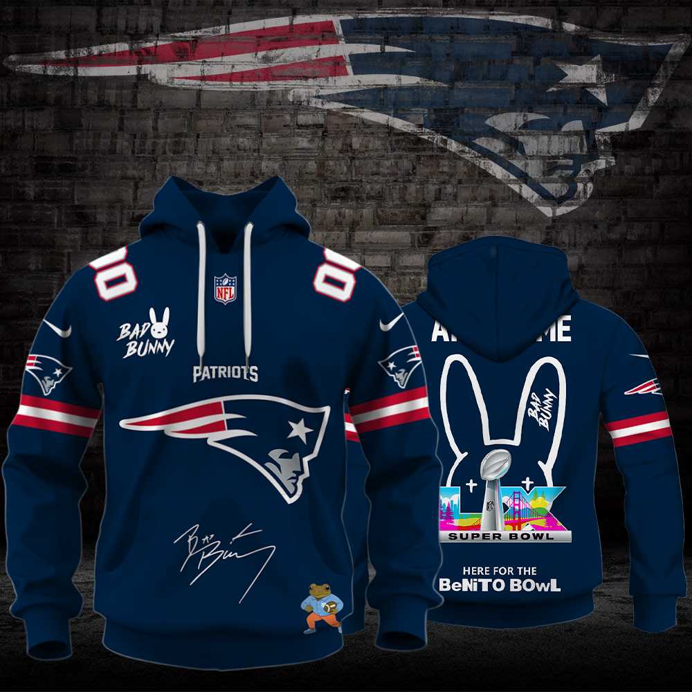 New England Patriots X Bad Bunny Super Bowl Lx 2026 Hoodie