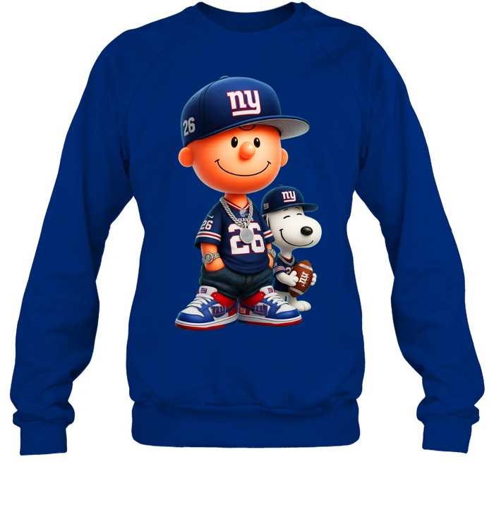 New York Giants Charlie Brown Snoopy Peanuts Crewneck Sweatshirt New York Giants Charlie Brown Snoopy Peanuts Crewneck Sweatshirt