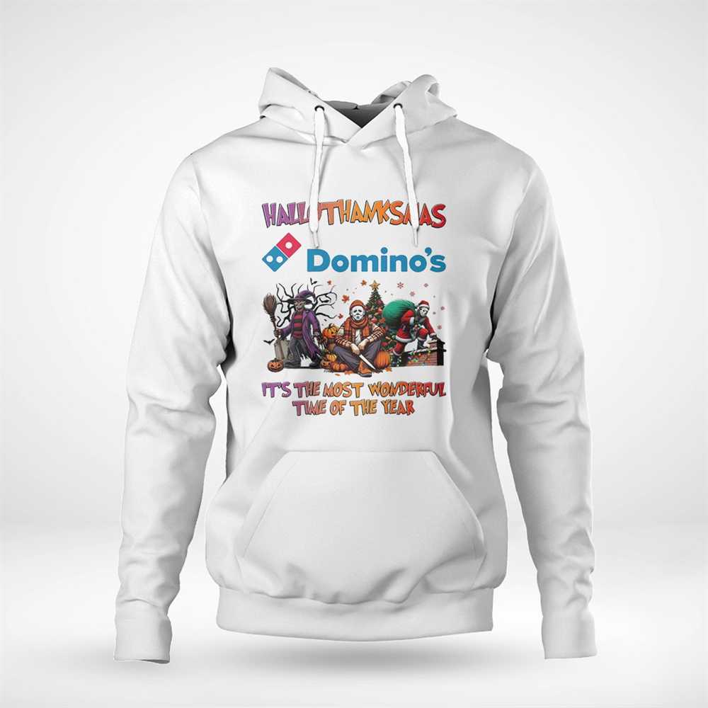 Hallothanksmas Horror Crew Domino’s It’s The Most Wonderful Time Of The Year Tee Hallothanksmas Horror Crew Domino’s It’s The Most Wonderful Time Of The Year Tee