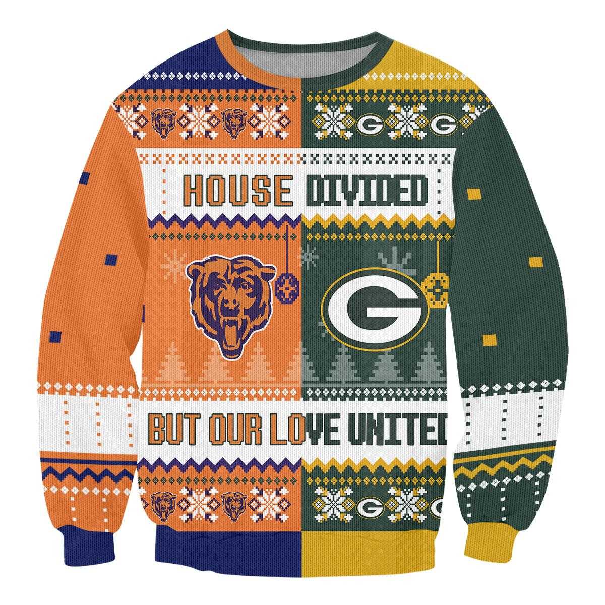 Buffalo Bills Miami Dolphins House Divided But Our Love United Ugly Christmas Sweater