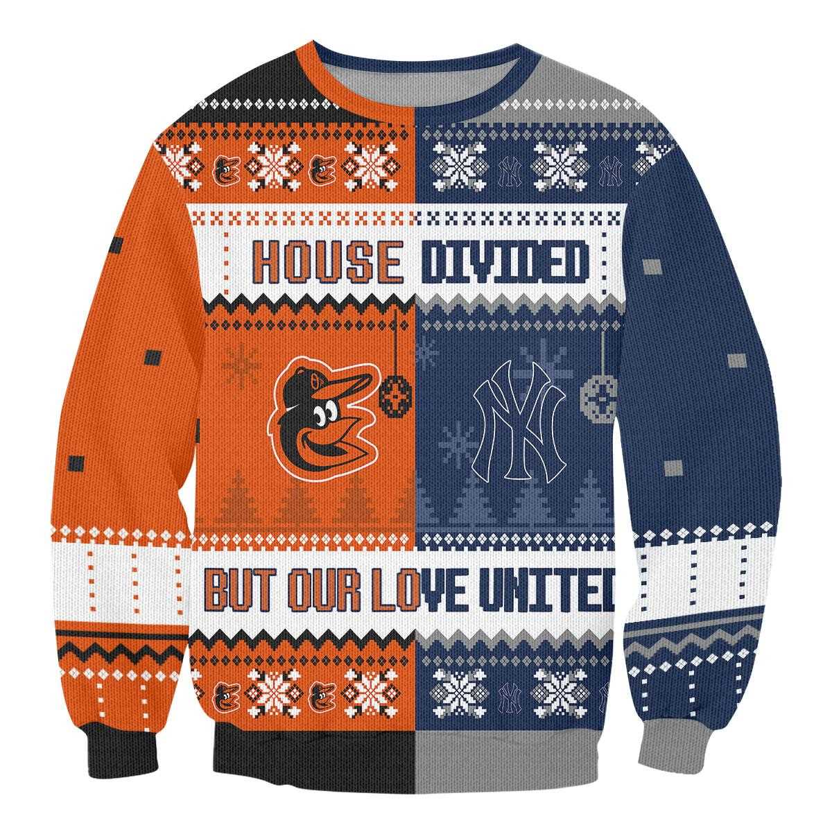 Philadelphia Eagles Miami Dolphins House Divided But Our Love United Ugly Christmas Sweater