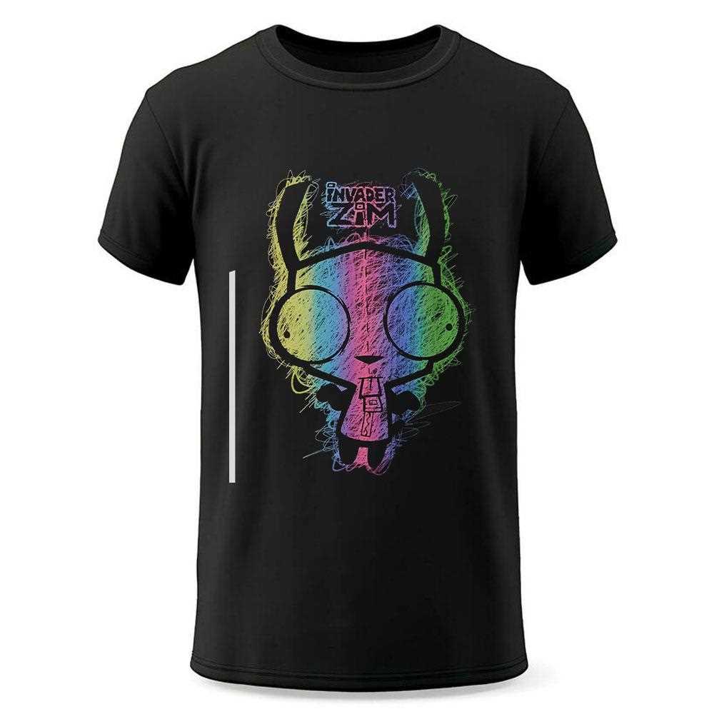Invader Zim Gir Rainbow Scribble T-shirt Invader Zim Gir Rainbow Scribble T-shirt