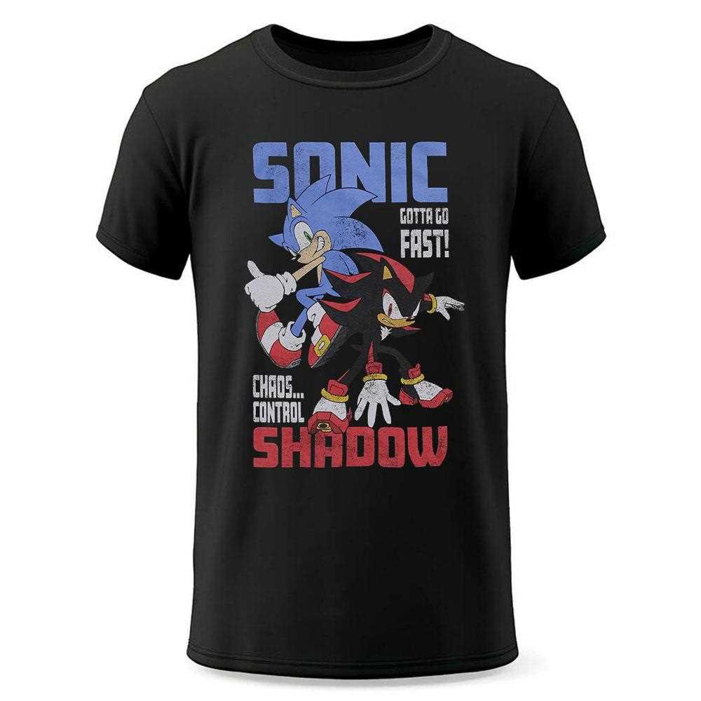 Sonic The Hedgehog Sonic & Shadow Duo Slogan T-shirt Sonic The Hedgehog Sonic & Shadow Duo Slogan T-shirt