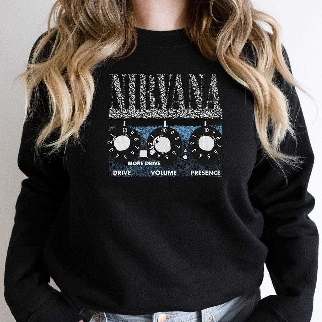 Nirvana More Drive Volume Presence Amp Knob T-shirt Nirvana More Drive Volume Presence Amp Knob T-shirt