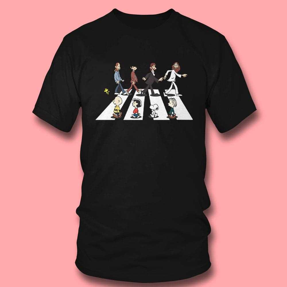 Snoopy Peanuts And Beatles Abbey Road T Tee Snoopy Peanuts And Beatles Abbey Road T Tee