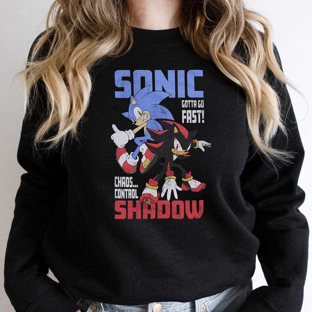 Sonic The Hedgehog Sonic & Shadow Duo Slogan T-shirt Sonic The Hedgehog Sonic & Shadow Duo Slogan T-shirt