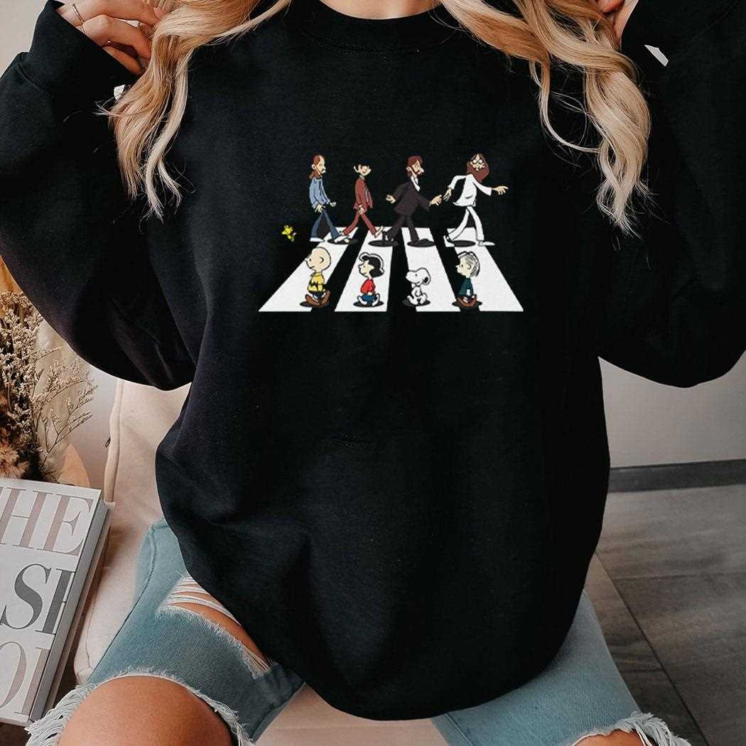 Snoopy Peanuts And Beatles Abbey Road T Tee Snoopy Peanuts And Beatles Abbey Road T Tee