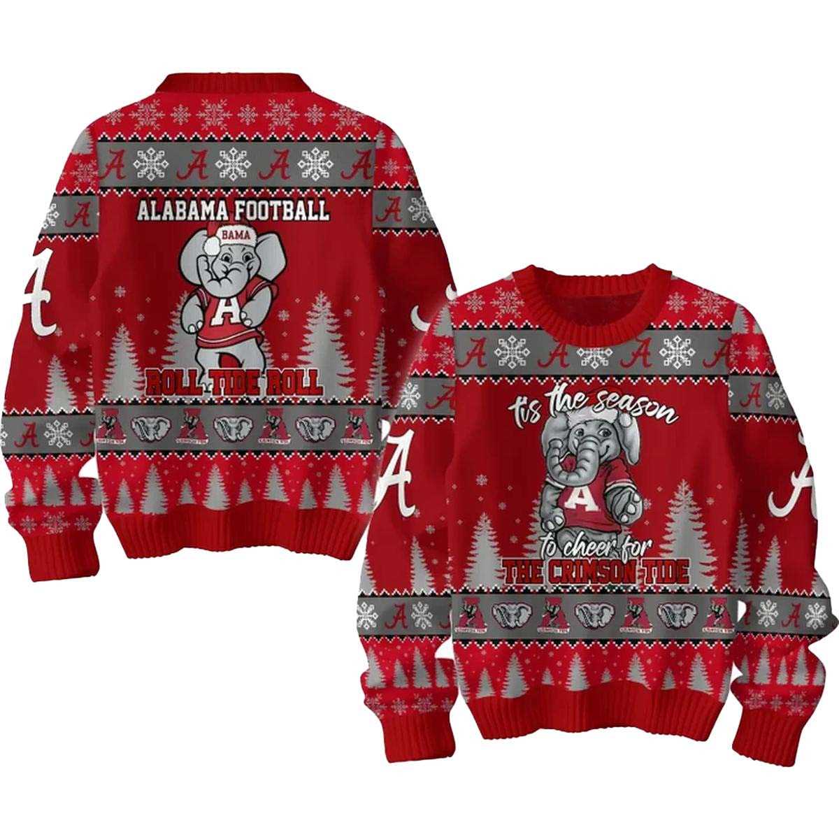 Alabama Crimson Tide Alabama Football Roll Tide 2025 Ugly Christmas Sweater Alabama Crimson Tide Alabama Football Roll Tide 2025 Ugly Christmas Sweater