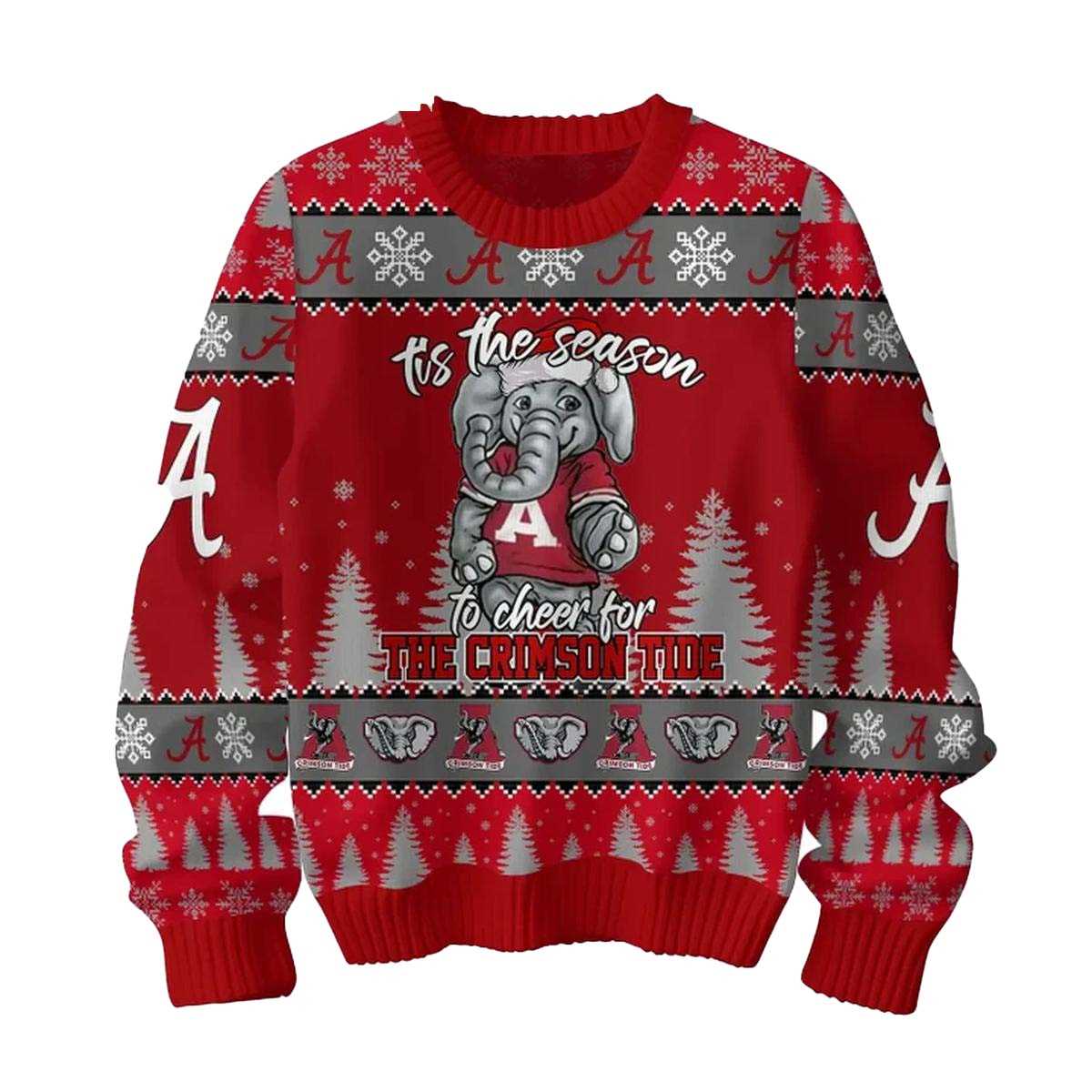 Alabama Crimson Tide Alabama Football Roll Tide 2025 Ugly Christmas Sweater Alabama Crimson Tide Alabama Football Roll Tide 2025 Ugly Christmas Sweater
