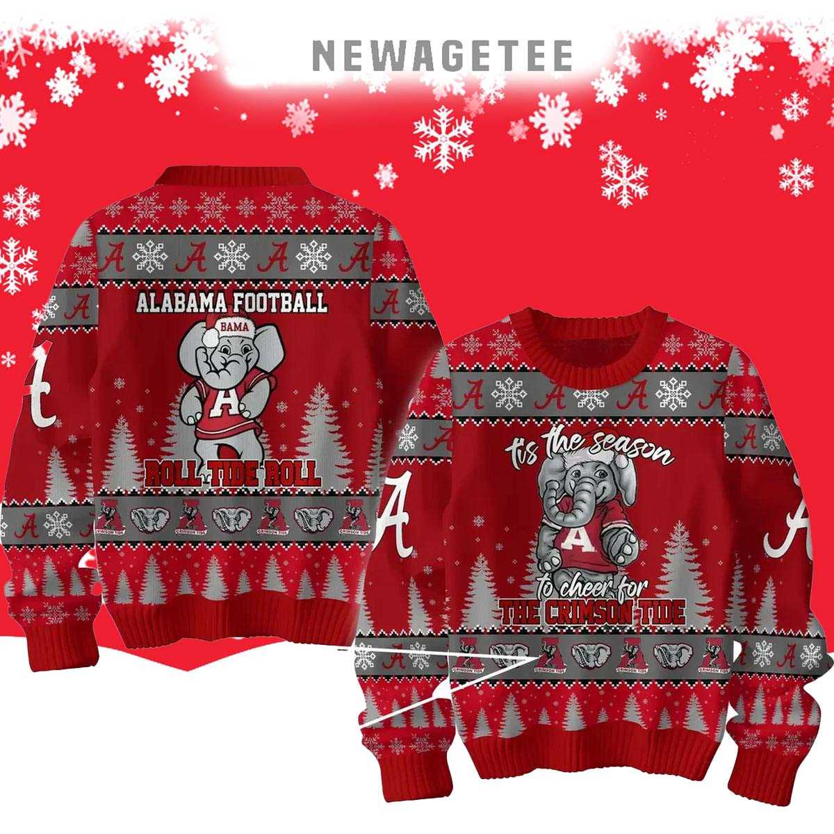 Alabama Crimson Tide Alabama Football Roll Tide 2025 Ugly Christmas Sweater Alabama Crimson Tide Alabama Football Roll Tide 2025 Ugly Christmas Sweater