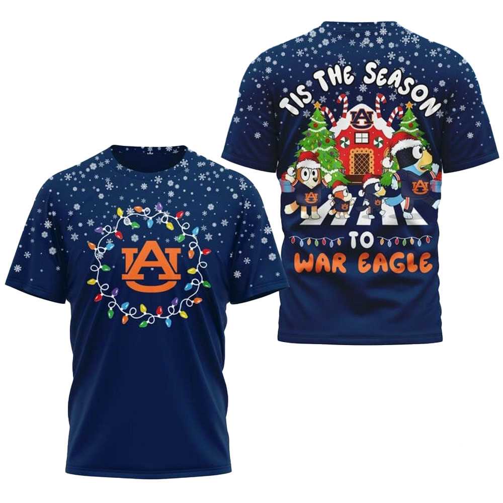 Auburn Tigers Bluey Tis The Season To War Eagle Christmas 2025 Shirt