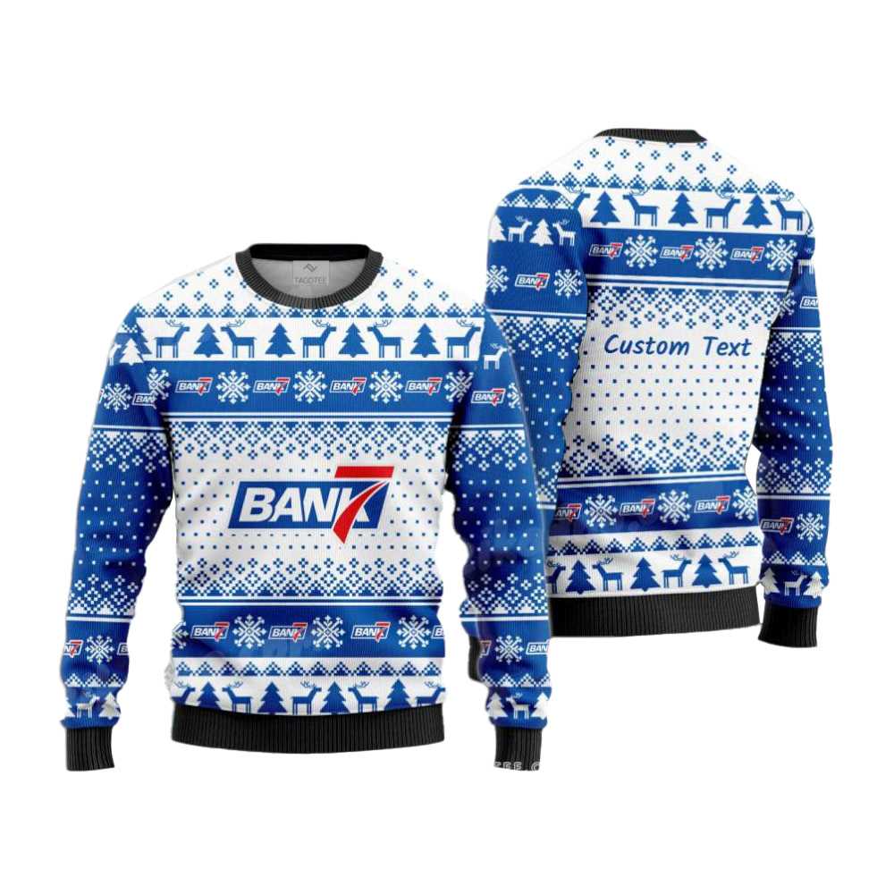 Bank7 Corp Logo Ugly Christmas Sweater