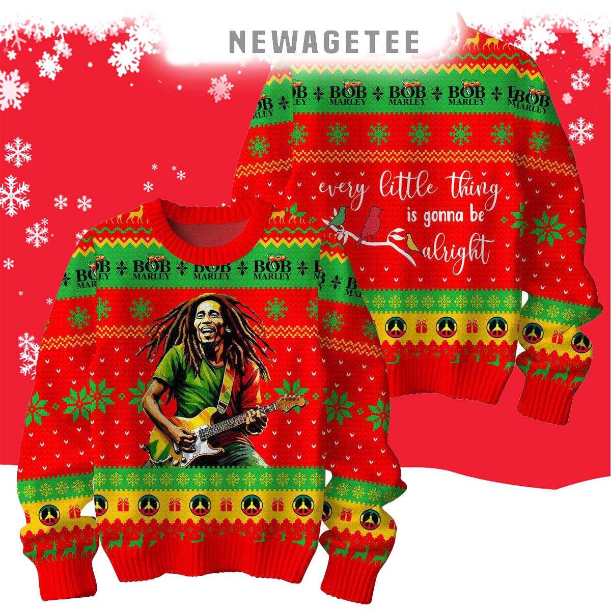 Bob Marley Every Little Things Is Gonna Be Alright Merry 2024 Christmas Ugly Sweater Bob Marley Every Little Things Is Gonna Be Alright Merry 2024 Christmas Ugly Sweater