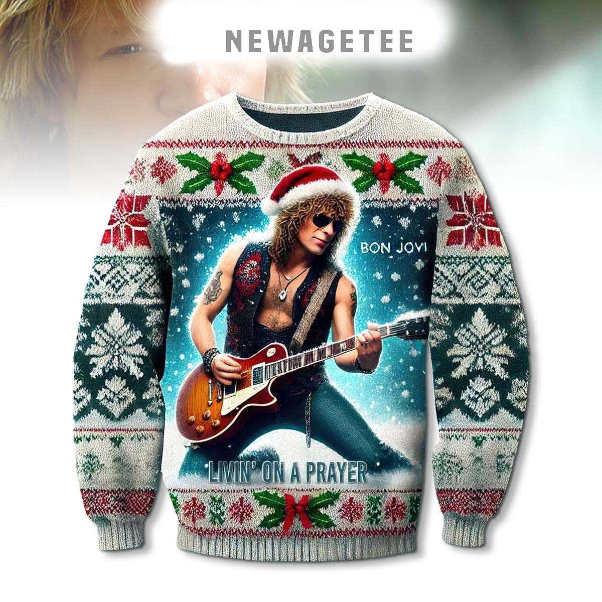 Bon Jovi Christmas Isnt Christmas Without You 2025 Ugly Christmas Sweater