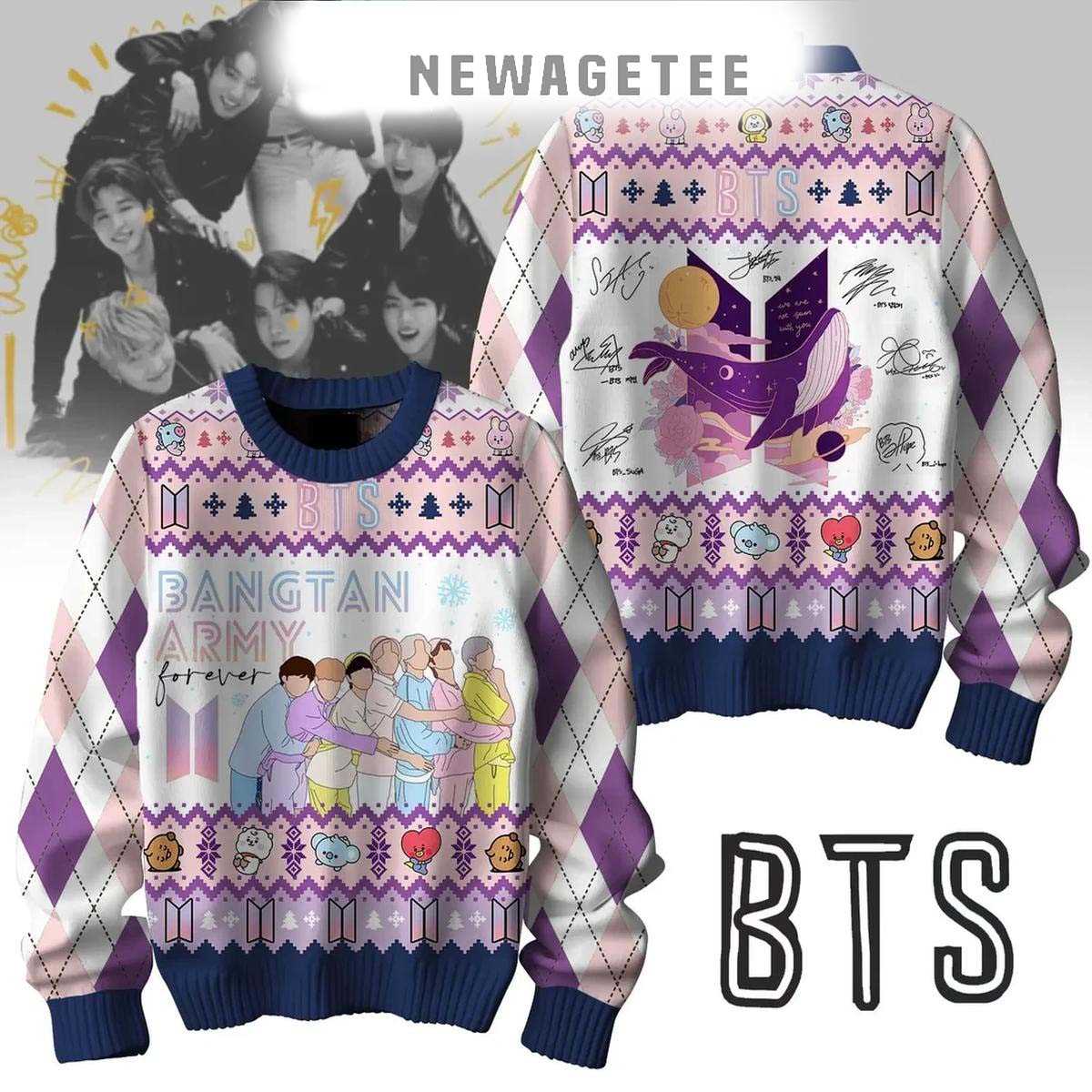 Bts We Are One In Army Christmas Ugly Sweater