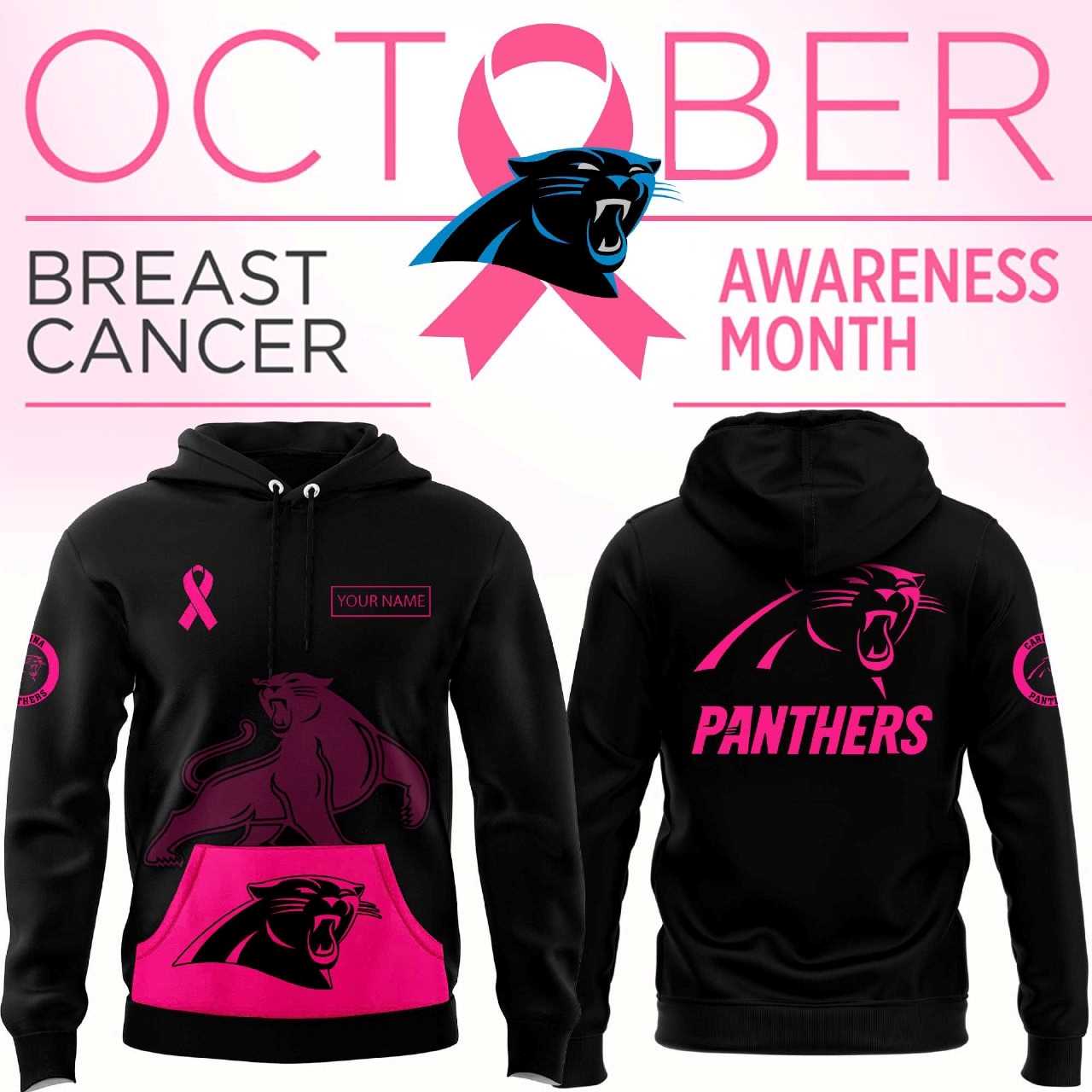 Carolina Panthers Breast Cancer Awareness Hoodie