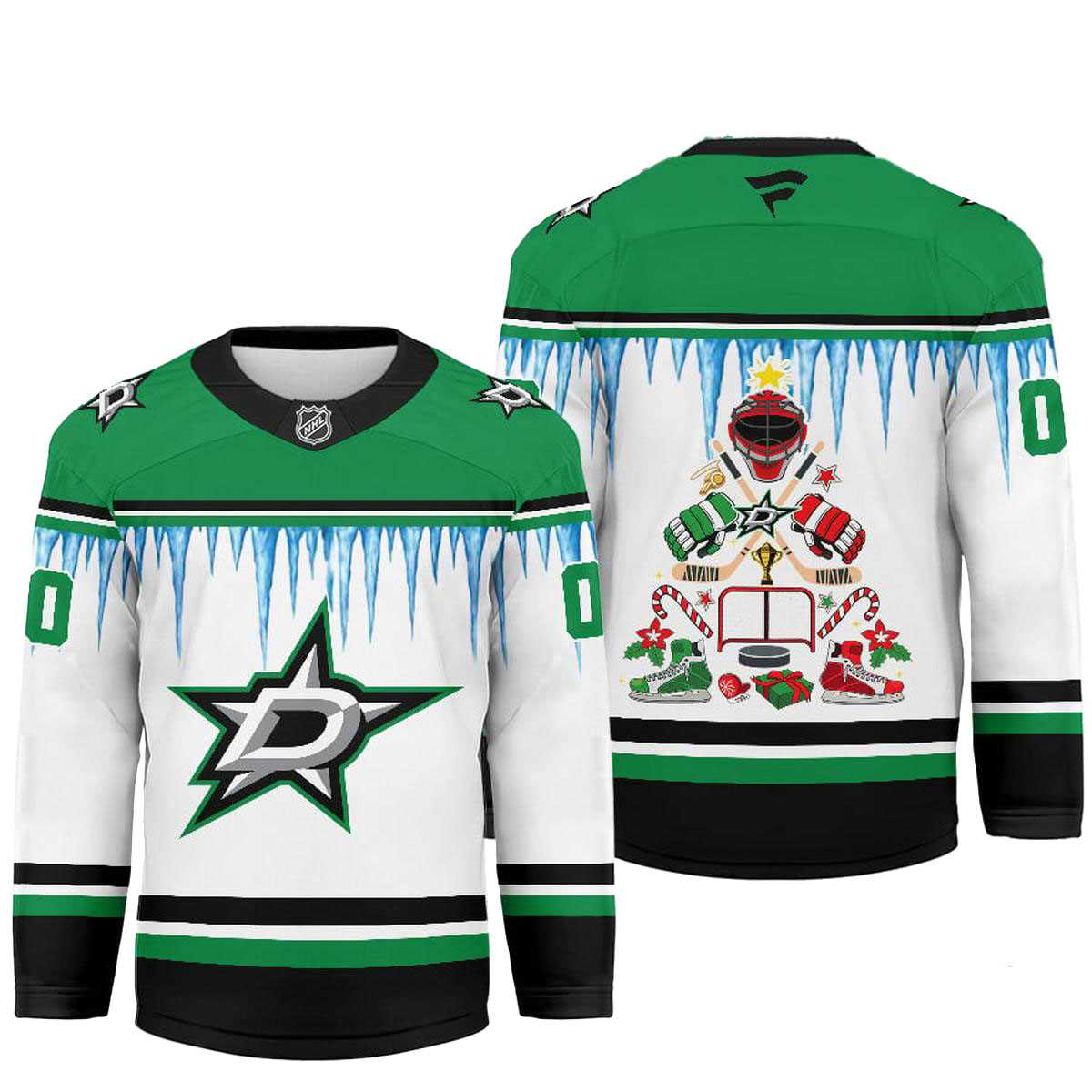 Dallas Stars Icicle Christmas Tree Custom Hockey Jersey