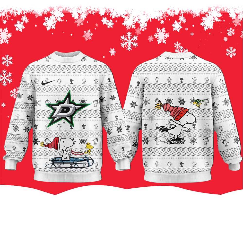 Columbus Blue Jackets Snoopy Peanuts 2025 Ugly Christmas Sweater