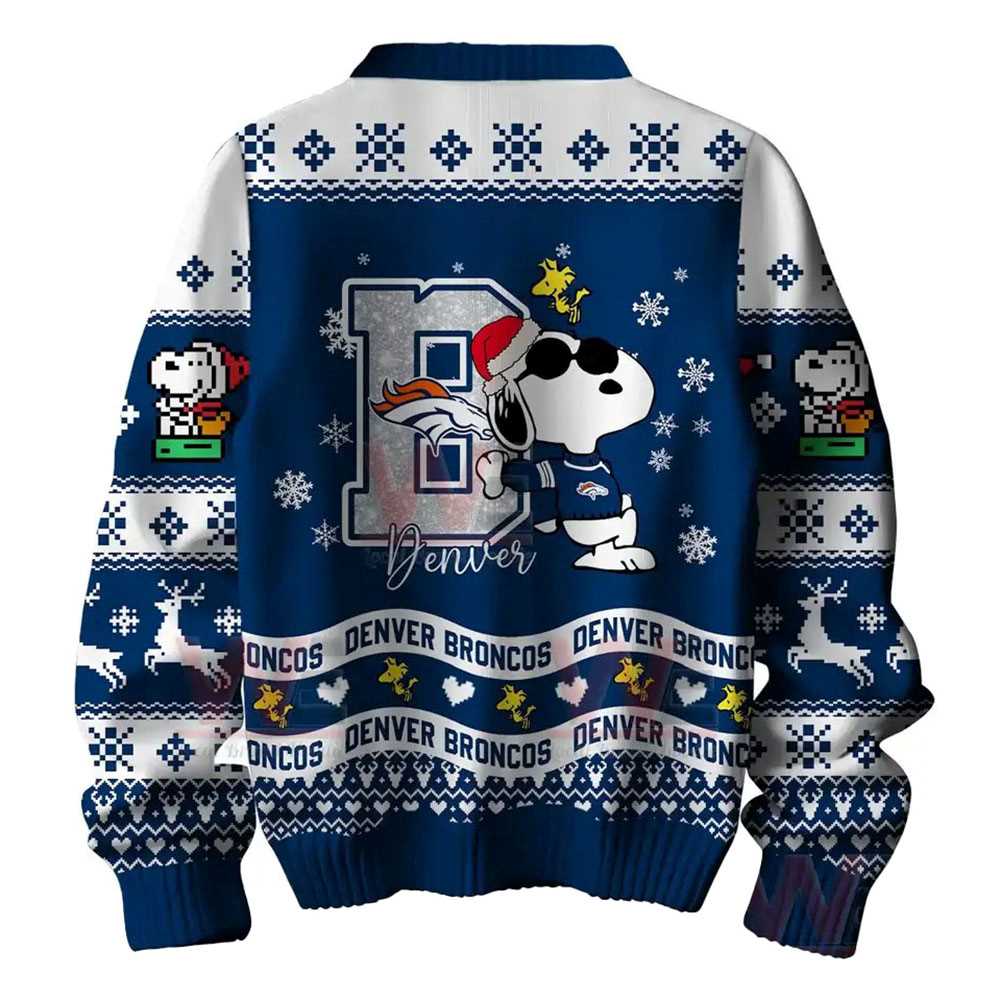Denver Broncos Snoopy Woodstock Puffer Jacket Ugly Christmas Sweater Denver Broncos Snoopy Woodstock Puffer Jacket Ugly Christmas Sweater