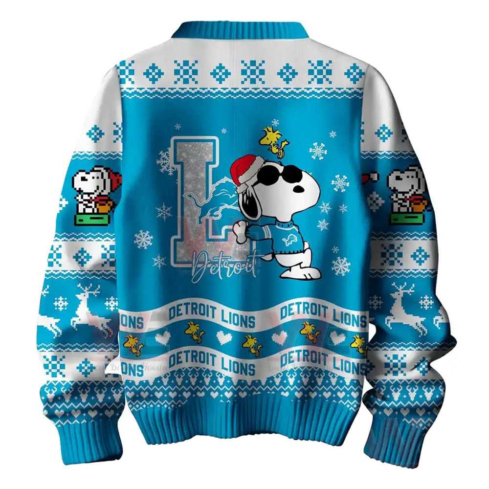 Detroit Lions Snoopy Woodstock Puffer Jacket Ugly Christmas Sweater Detroit Lions Snoopy Woodstock Puffer Jacket Ugly Christmas Sweater