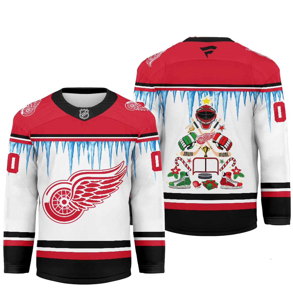 Detroit Red Wings Icicle Christmas Tree Custom Hockey Jersey