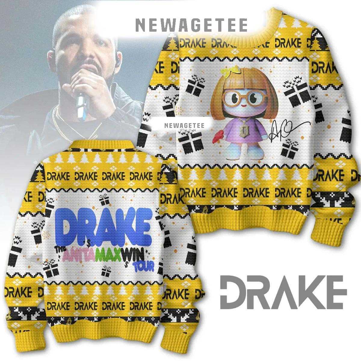 Drake The Anita Max Win Tour 2025 Celebrating Christmas Ugly Sweater