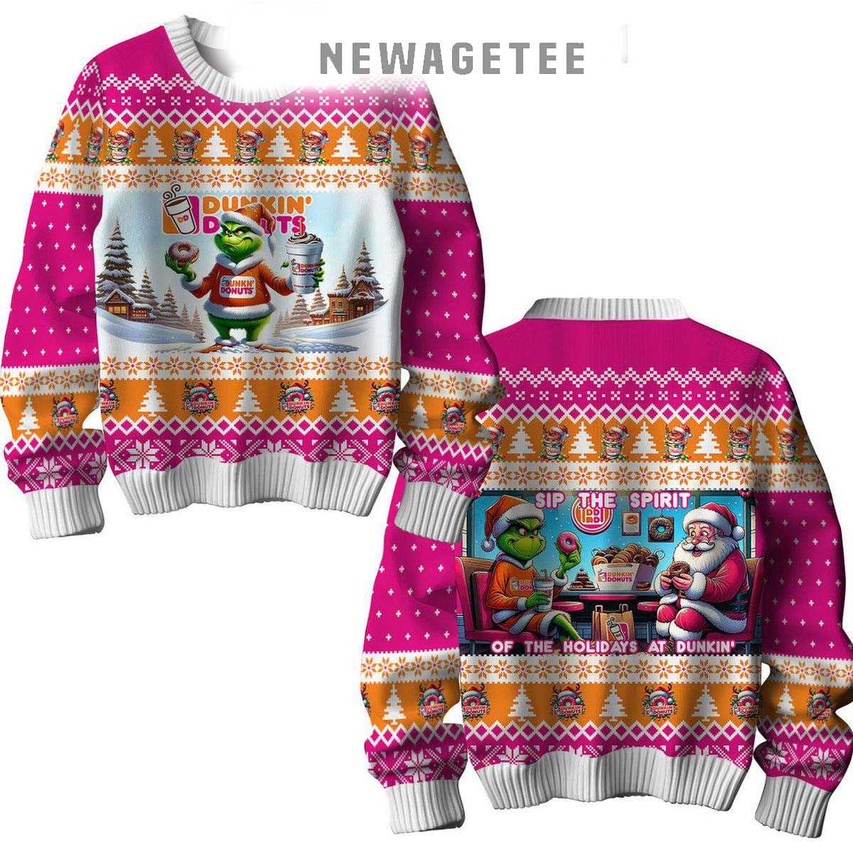 Dunkin Donuts Sip The Spirit Of The Christmas At Dunkin 2025 Ugly Christmas Sweater