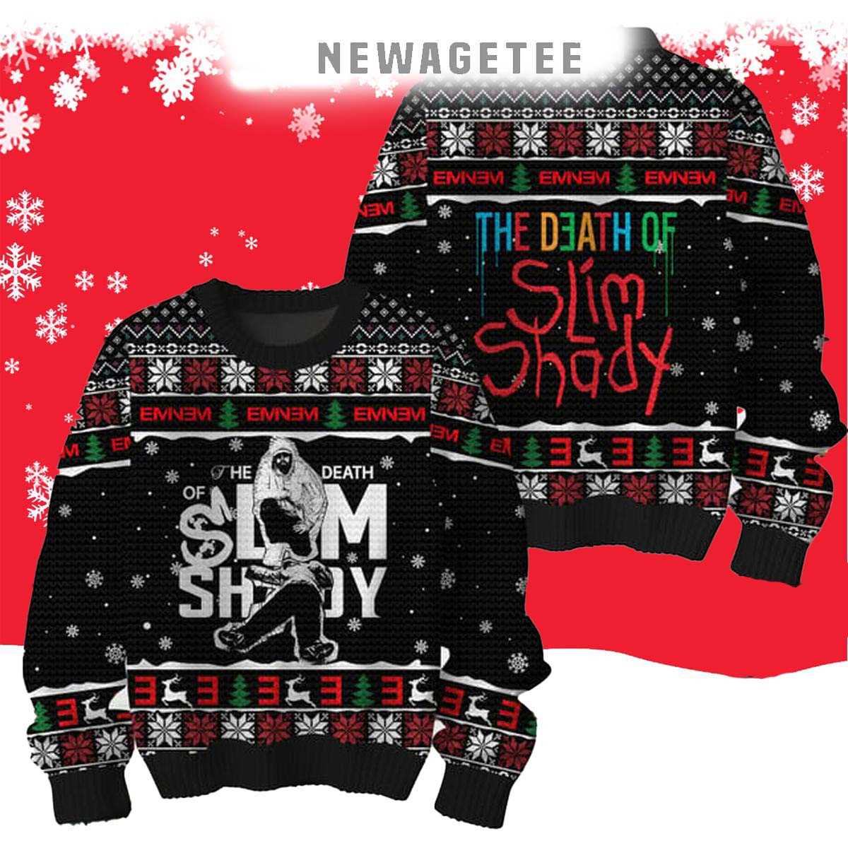 Eminem The Death Of Slim Shady 2025 Ugly Christmas Sweater Eminem The Death Of Slim Shady 2025 Ugly Christmas Sweater