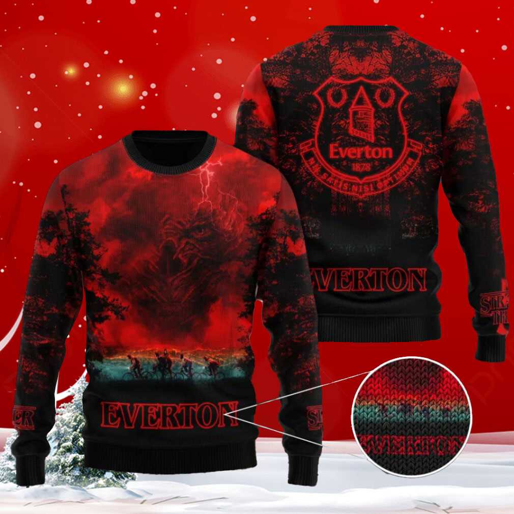 Everton Fc X Stranger Things Ugly Sweater Everton Fc X Stranger Things Ugly Sweater