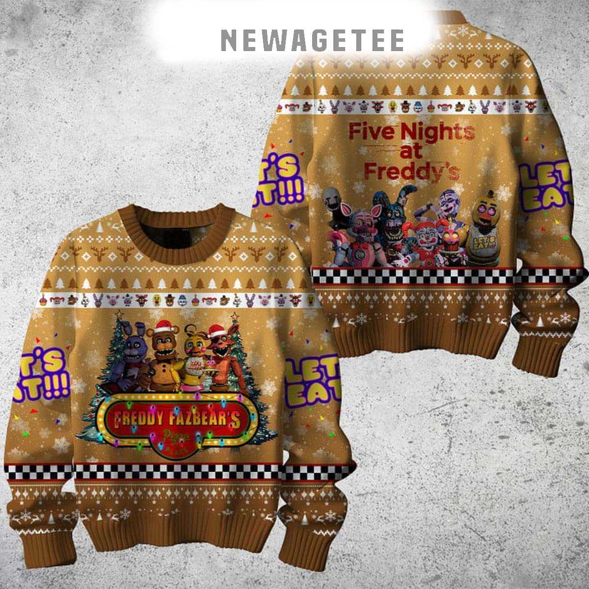 Five Night At Freddys I Survived In 2025 Ugly Christmas Sweater Five Night At Freddys I Survived In 2025 Ugly Christmas Sweater