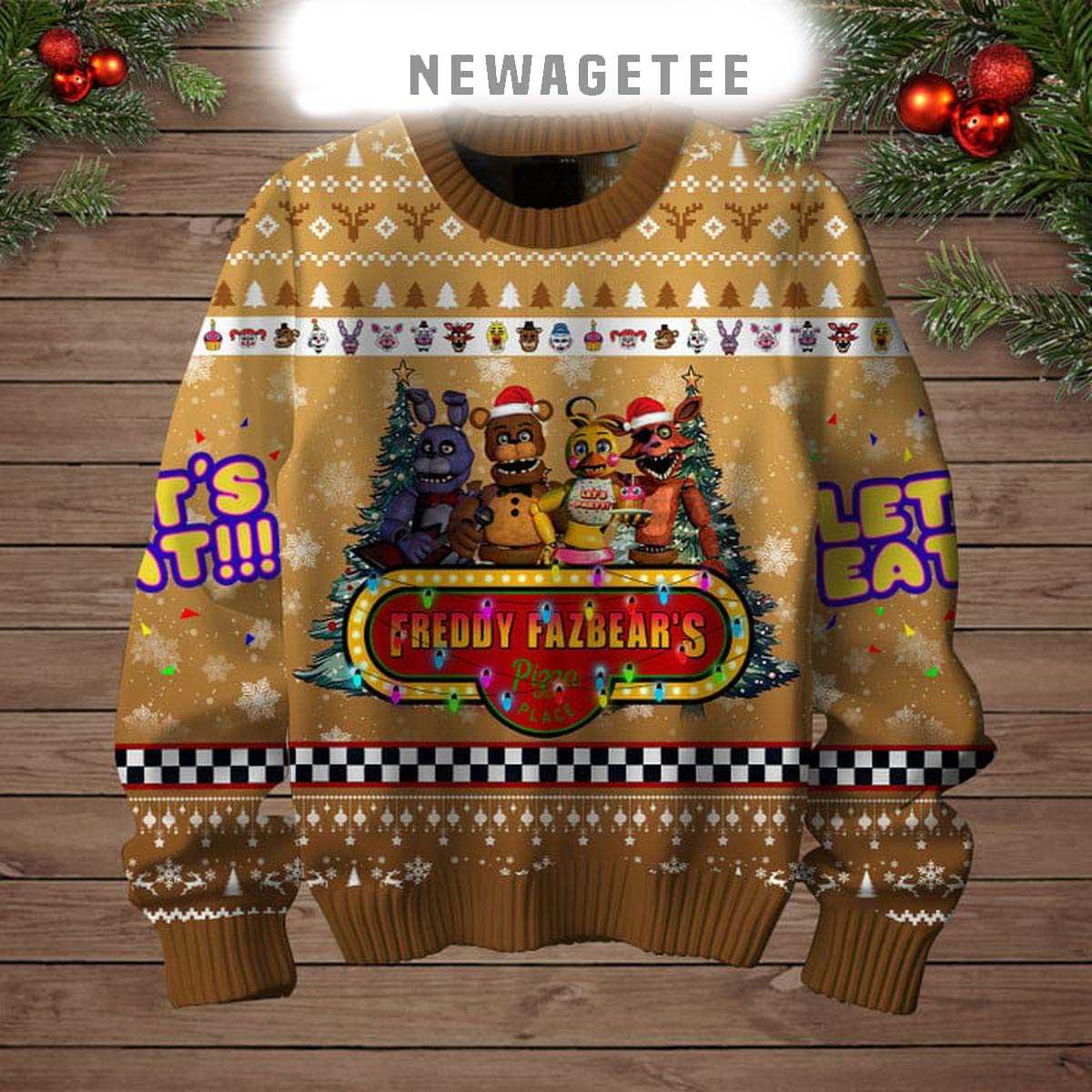 Five Night At Freddys I Survived In 2025 Ugly Christmas Sweater Five Night At Freddys I Survived In 2025 Ugly Christmas Sweater