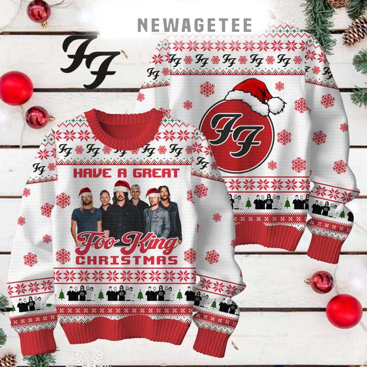 Foo Fighter Have A Great Foo King 2025 Ugly Christmas Sweater Foo Fighter Have A Great Foo King 2025 Ugly Christmas Sweater
