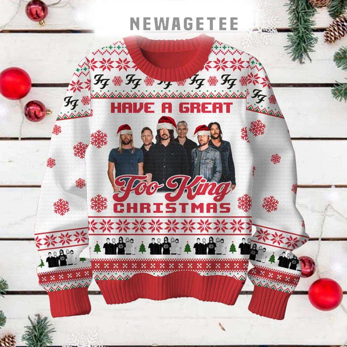 Foo Fighter Have A Great Foo King 2025 Ugly Christmas Sweater Foo Fighter Have A Great Foo King 2025 Ugly Christmas Sweater