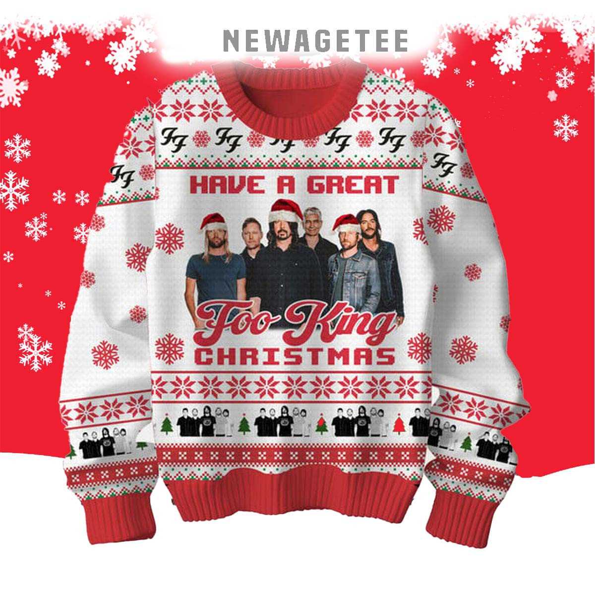 Foo Fighter Have A Great Foo King 2025 Ugly Christmas Sweater Foo Fighter Have A Great Foo King 2025 Ugly Christmas Sweater