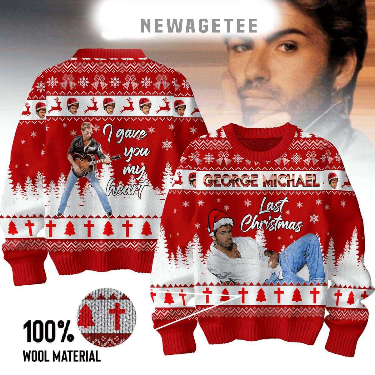 George Michael Wham Last Christmas I Gave You My Heart 2025 Ugly Christmas Sweater