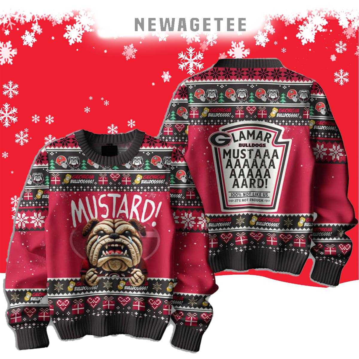 Georgia Bulldogs Mustard Kendrick Lamar Christmas Ugly Sweater Georgia Bulldogs Mustard Kendrick Lamar Christmas Ugly Sweater