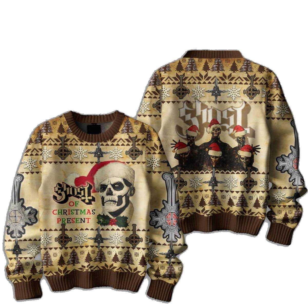 Ghost For The Present Of Christmas 2024 Ugly Sweater Ghost For The Present Of Christmas 2024 Ugly Sweater