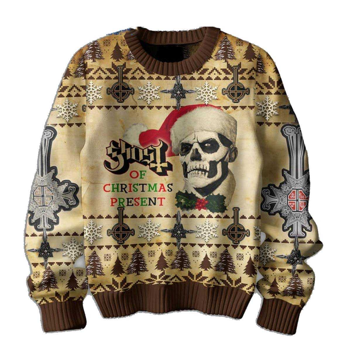 Ghost For The Present Of Christmas 2024 Ugly Sweater Ghost For The Present Of Christmas 2024 Ugly Sweater